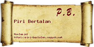 Piri Bertalan névjegykártya